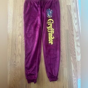 Ladies large fuzzy sweatpants. Harry Potter Gryffindor